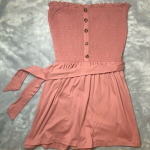 Full Circle Trends Ruffled Pink Romper